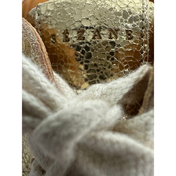 Les Souliers Sezane Size 10 Jack Gold Sneakers Trainers Shoe Metallic Designer - Picture 4 of 9